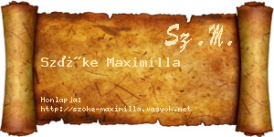Szőke Maximilla névjegykártya